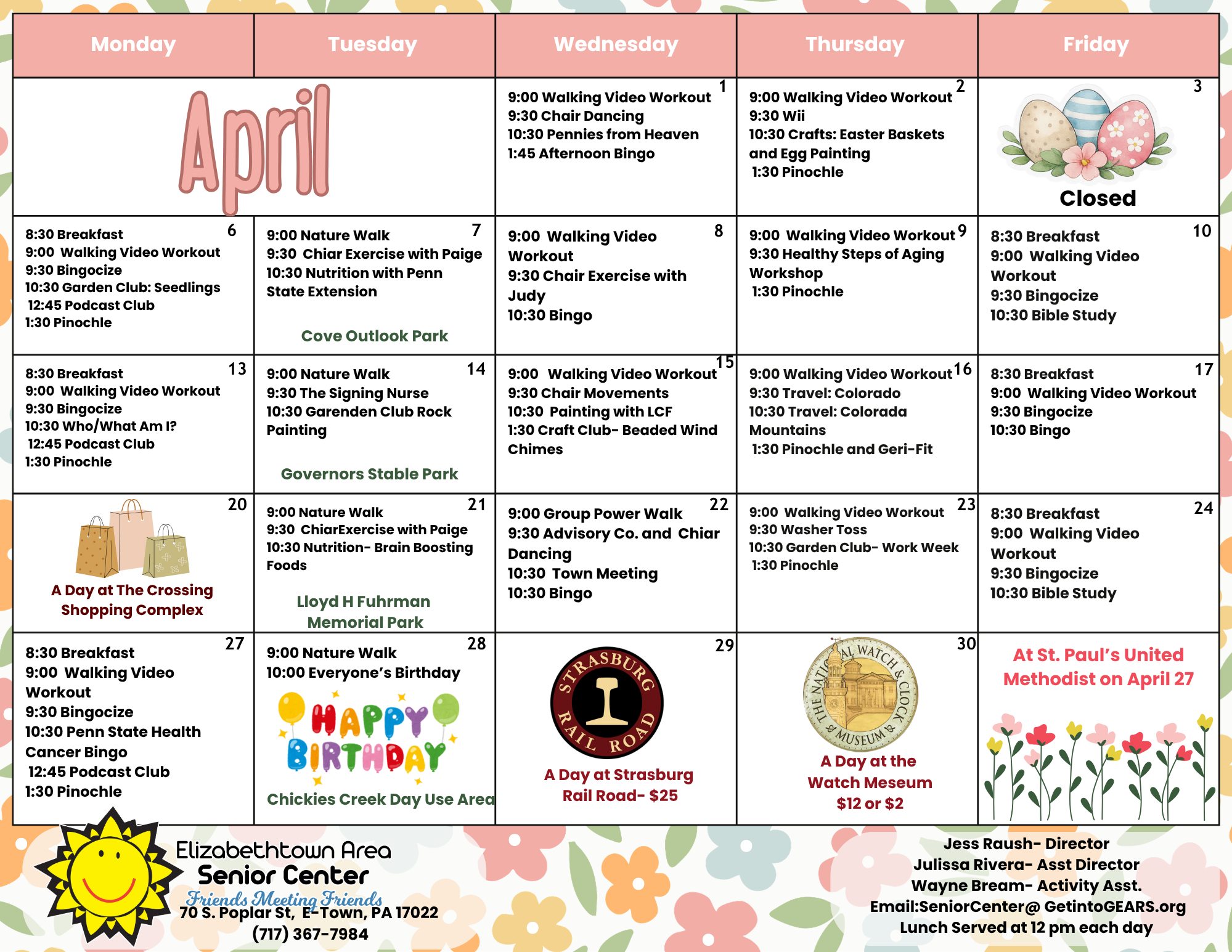 Activities Calendar